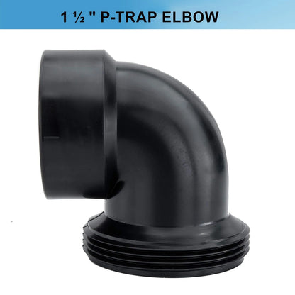 Lesso ABS Adjustable P Trap1 1/2 Inch for RV Drain Bathroom 1-1/2 Inch, Black