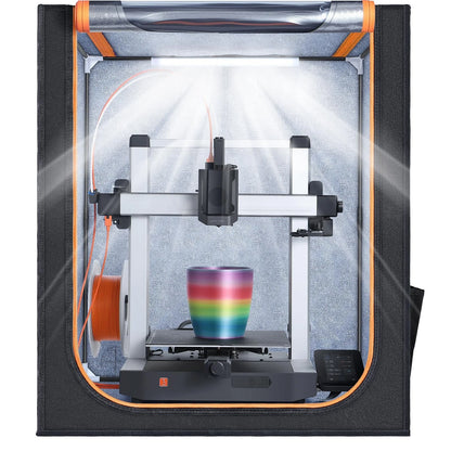 YOOPAI 3D Printer Enclosure with LED Light, 4-For Kobra3, Black and Orange