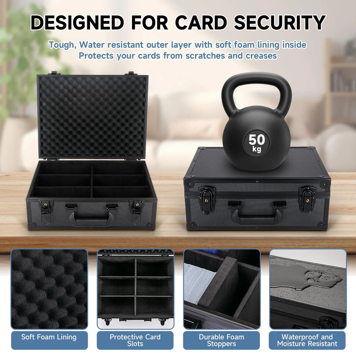 Trading Card Storage Box for 3" X 4" 35pt Toploaders 600+, Sturdy XL, Black