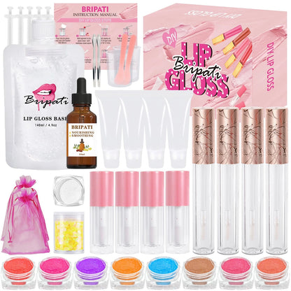 BRIPATI Lip Gloss Making Kit for Girls DIY Your Own 12 pieces, Multicolor
