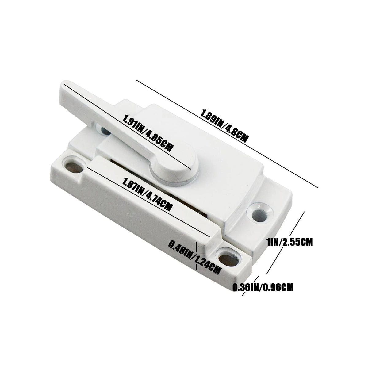 2-Piece Sliding Window Lock, Cam Sash Security Lock for Double White