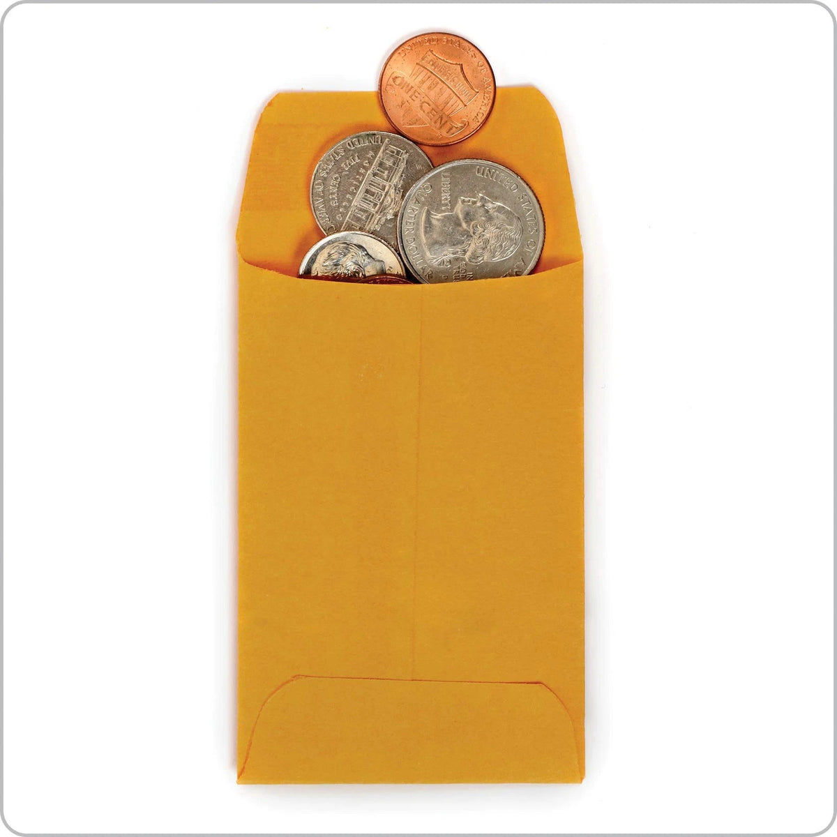 Quality Park #1 Coin Envelopes, 2 1/4 x 3 1/2, Gummed, 2 x 3 Kraft