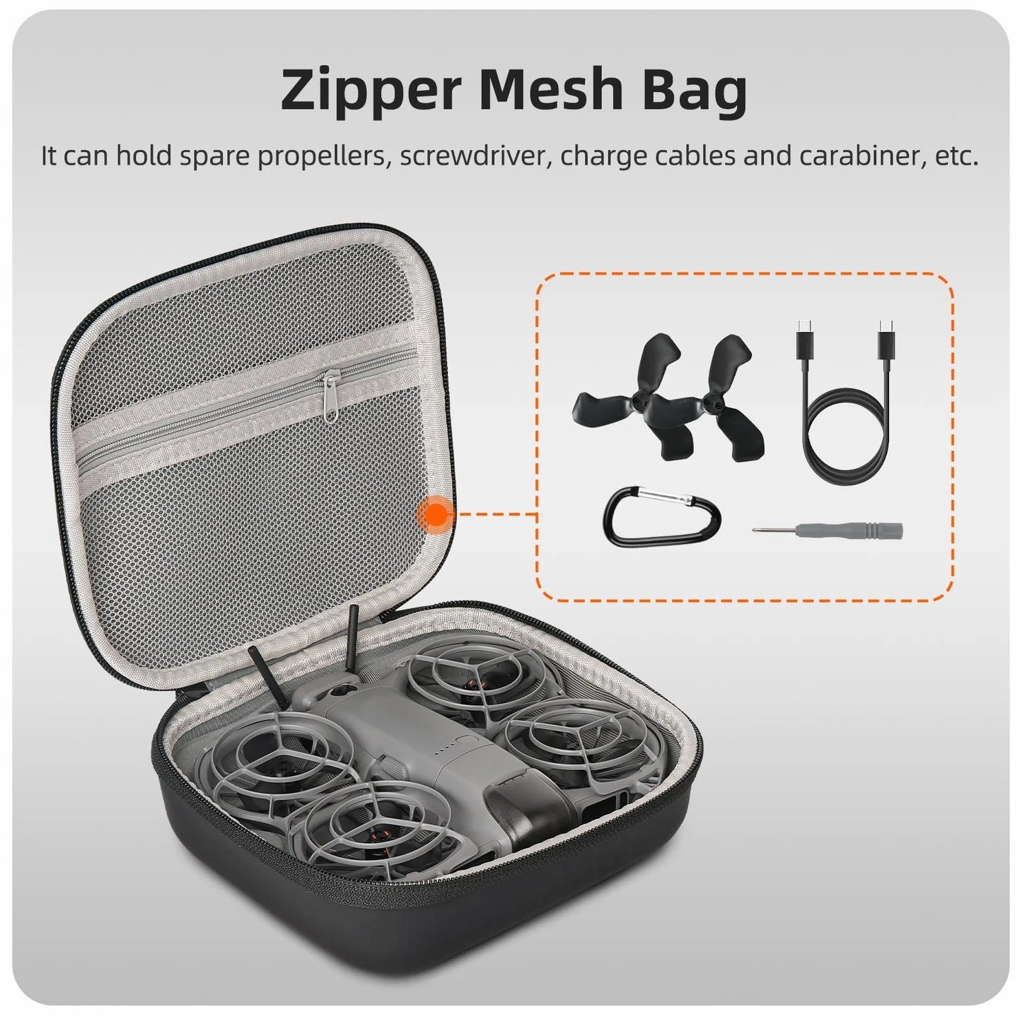 FSIDIWT Storage Bag for DJI Neo 2, Portable Travel Case Small, Orange