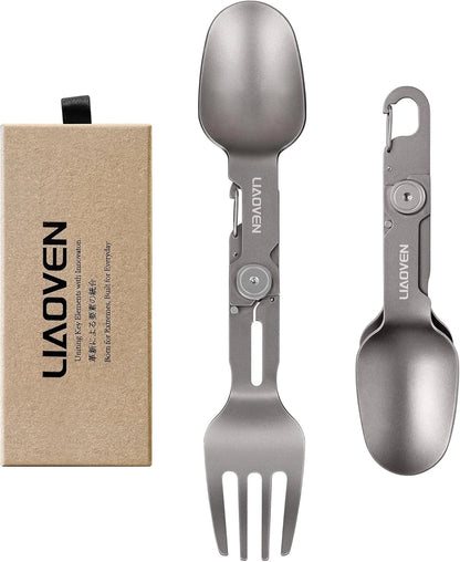 Titanium Spork 3 in 1 Folding Camping Fork and Spoon, Ultra Spork-1pc