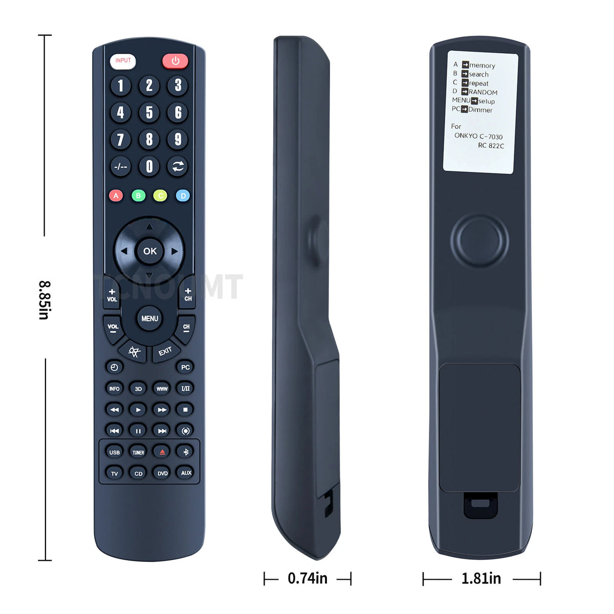 RC-822C Replacement Remote Control For Onkyo CD Player C-7030 Sub4 C-7000