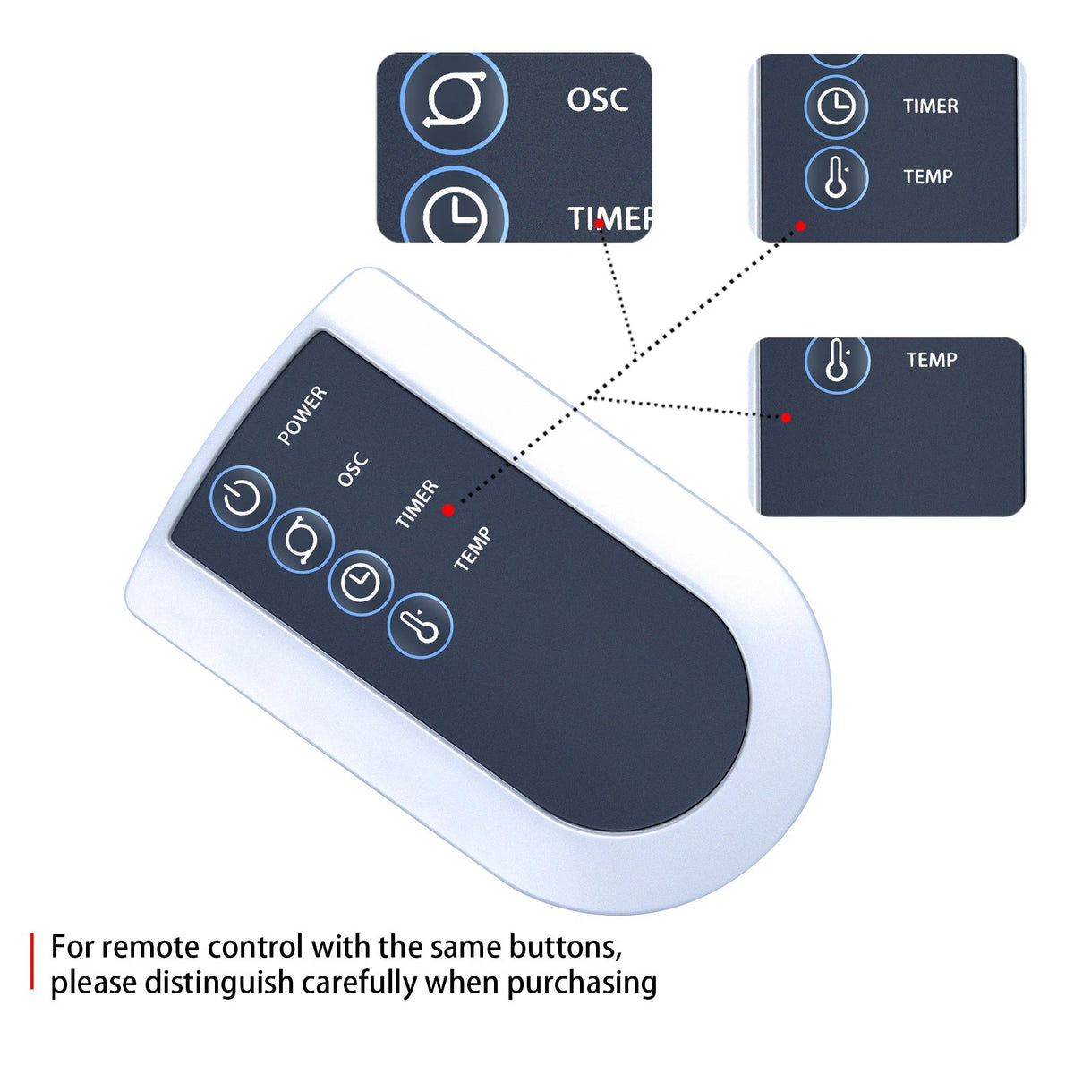 Replacement Remote Control For Lasko Tower Fan 4 Button