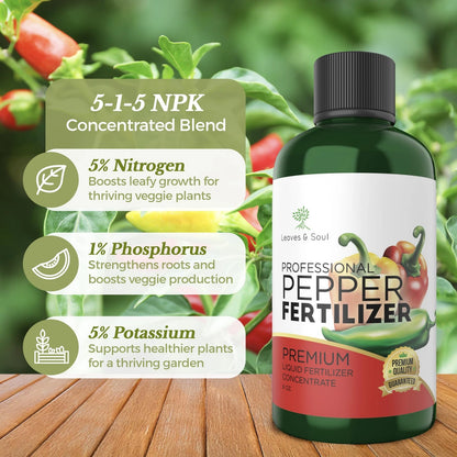 LEAVES AND SOUL Professional Liquid Pepper Fertilizer | 5-1-5