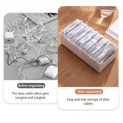 2 Pcs 11 Box Cable Organizer Storage 30x10x6cm/11.87*3.9x2.36 inches, Clear