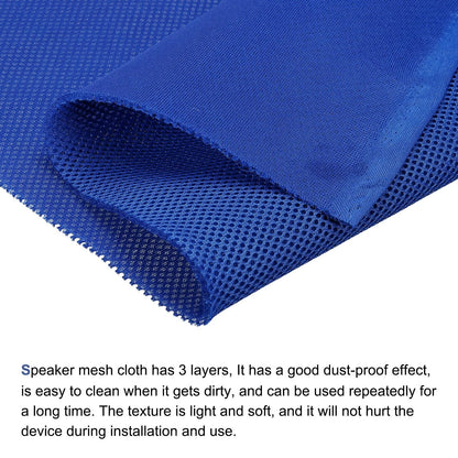 MECCANIXITY Speaker Grill Cloth 20 x 63 Inch Stereo Mesh Fabric Blue