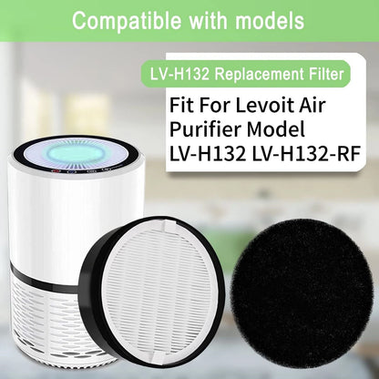 LV-H132 HEPA Replacement Refill For Levoit LV-H132 LV-H132-RF Air Purifier Set