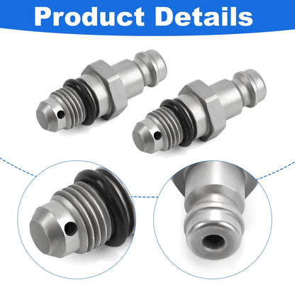 2PCS Front Mount Cylinder Bleed Fittings – 3/8" Compression,9/16"-24 Fine Thread