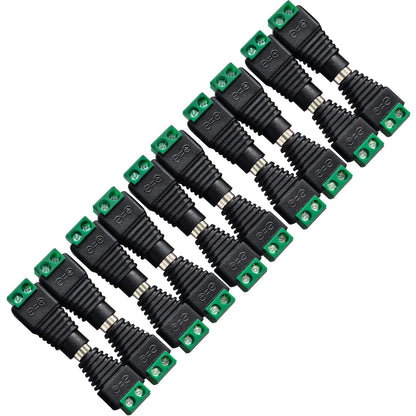 DAYKIT 10 Pairs 12V Male+Female 2.1x5.5MM DC Power Jack Plug 2.1x5.5MM, Black