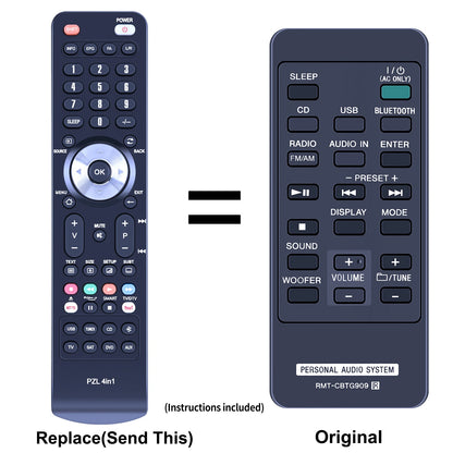 RMT-CBTG909 Remote Control For Sony Speaker ZS-BTG905 ZS-BTG909 ZS-BTG900
