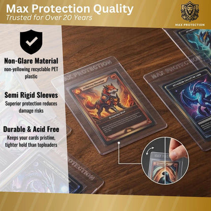 Max Protection ProGuard 1 Semi 100 Card Holders + 100 Sleeves, Clear