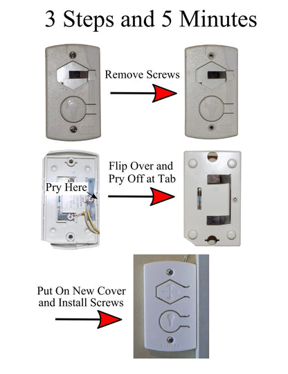White Two Button Cover Plate - Fits Wayne Dalton Garage Door Wall Station...