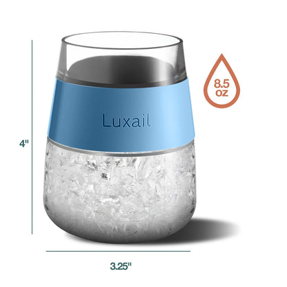 luxail Wine Glasses, Plastic Glasses Set of 2, Small, Misty Blue