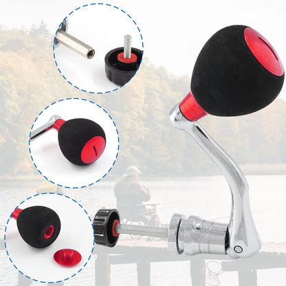 Cionyce Fishing Spinning Reel Handle, Replacement Handle Large, Red