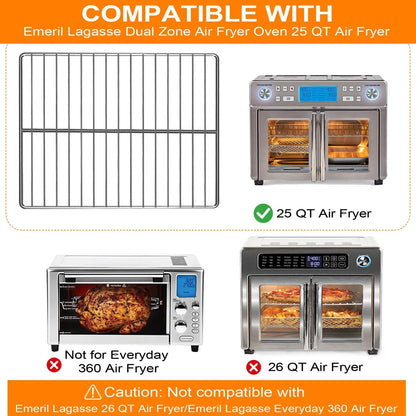 GWYSY Air Fryer Wire Rack for 14.5''*11.5'' Emeril 25QT, Silver