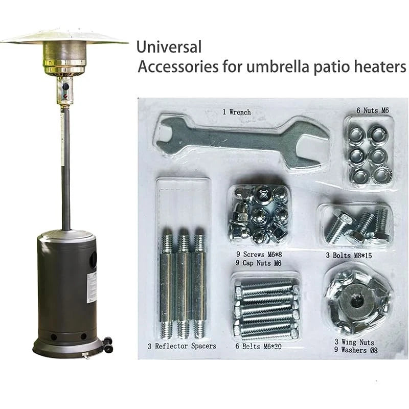 Outdoor Heaters for Patio Heater Replacement Bolt & Nut Set, Silver