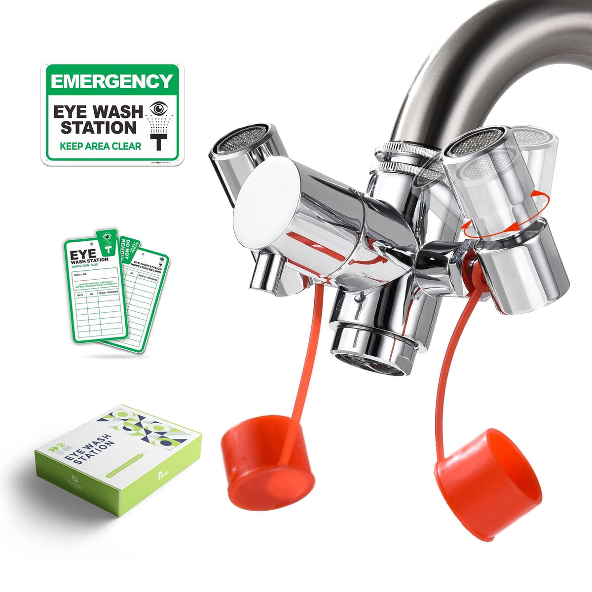 Eye Wash Station for Emergency - Faucet Mounted Chrome