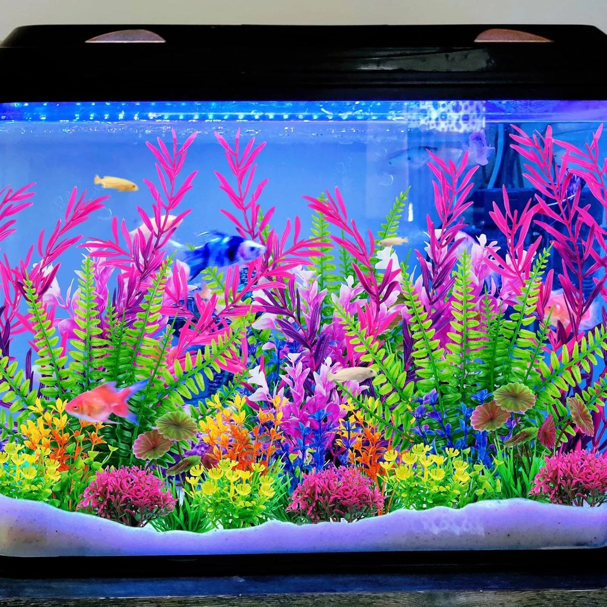 25 Pack Aquarium Plants, Fish Tank Decor Colorful Plants Artificial