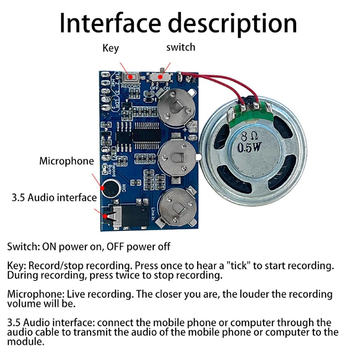 17 Min Sound Voice Music Recorder Board Voice Chip Module for Greeting Card