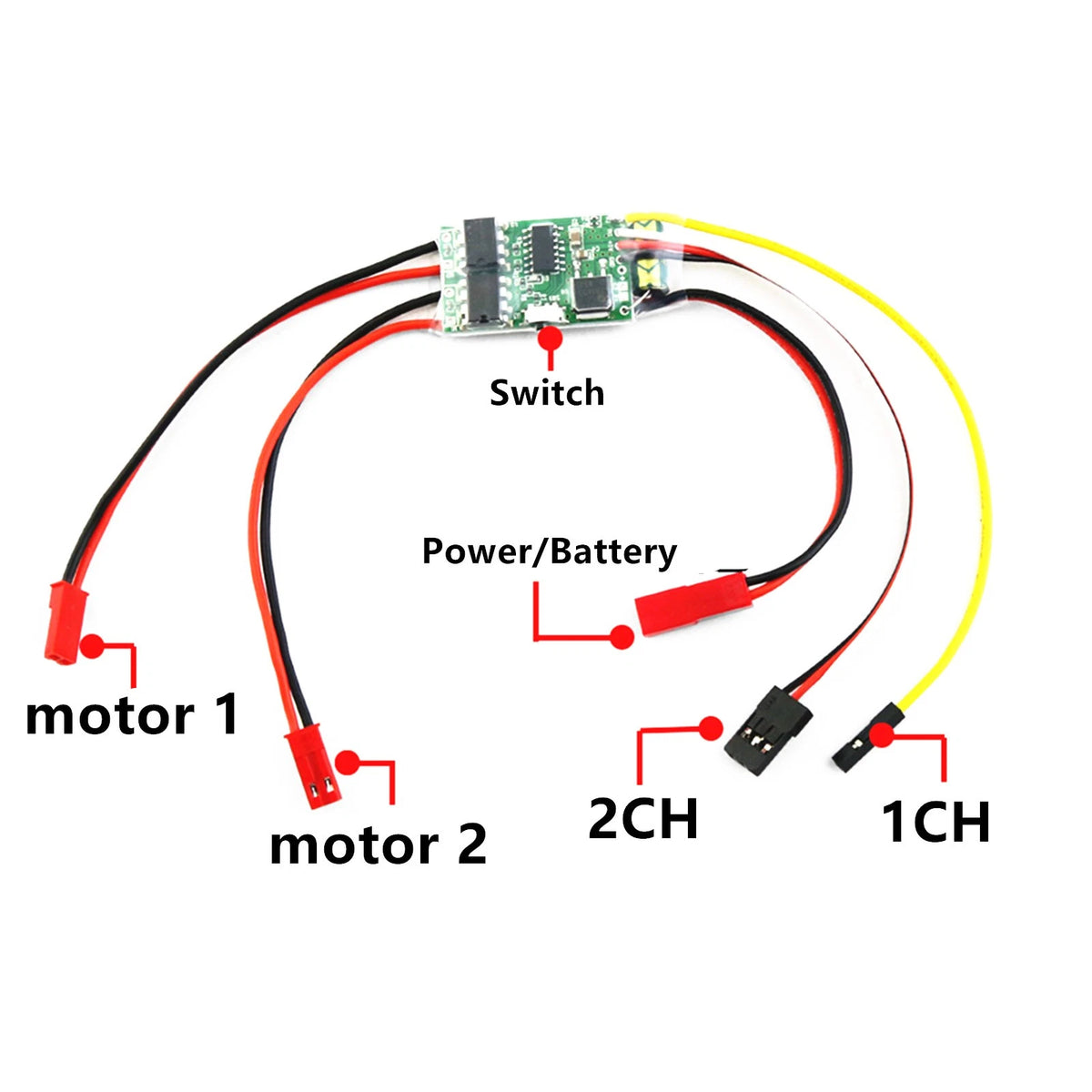 1PC 5A Brushed ESC Two-way 2S/3S Lipo Speed Controller for RC Boat Tank Crawler