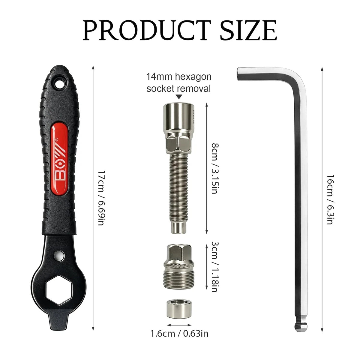 NISVACON Bike Crank Puller & Bottom Bracket Remover Set with One Size, Black