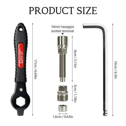 NISVACON Bike Crank Puller & Bottom Bracket Remover Set with One Size, Black