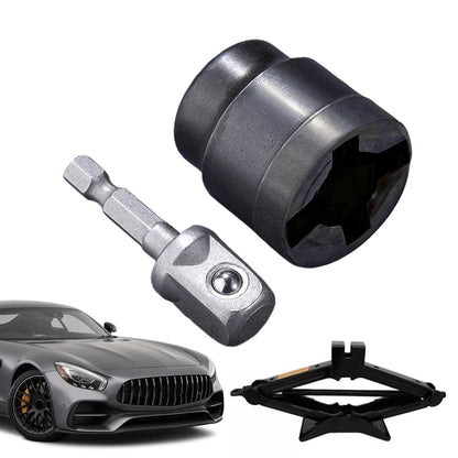 Scissor Jack Drill Adapter, Socket Converter for Power Driver, High Carbon Steel