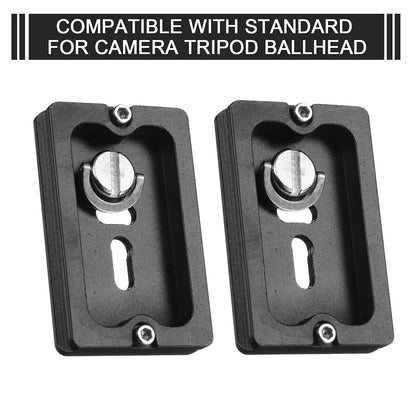 Frienda 2 Pieces Metal Quick Release Plate with 1/4''-20 Camera 60mm, Black