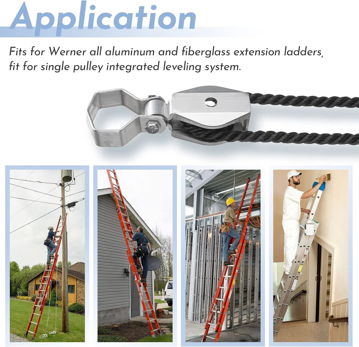 Extension Ladder Pulley Kit Replacement for Werner 31-12 Silver