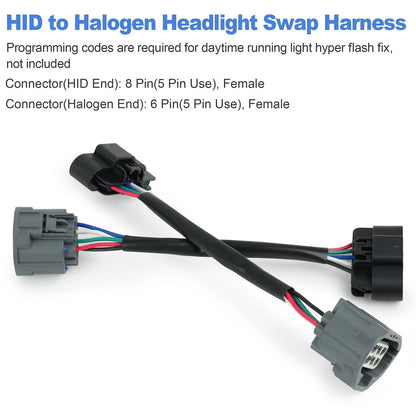 HID/Halogen Headlamp Wiring Harness Set for 2007-2012 GMC Acadia Left Right Side
