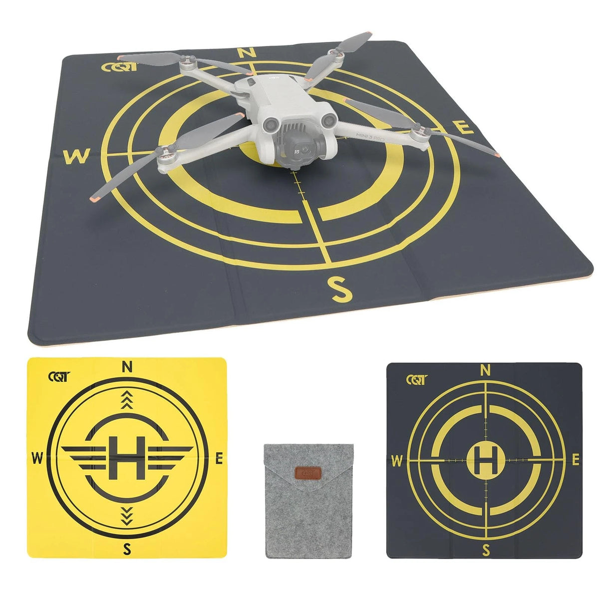 CQT Drone Landing Pad Universal Waterproof Weighted Portable Yellow+Dark Gray
