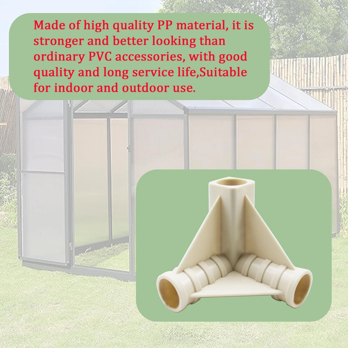 Rsoise 3-Way 16mm 5/8'' PVC Pipe connectors for Outdoor Grow Tent and Cream