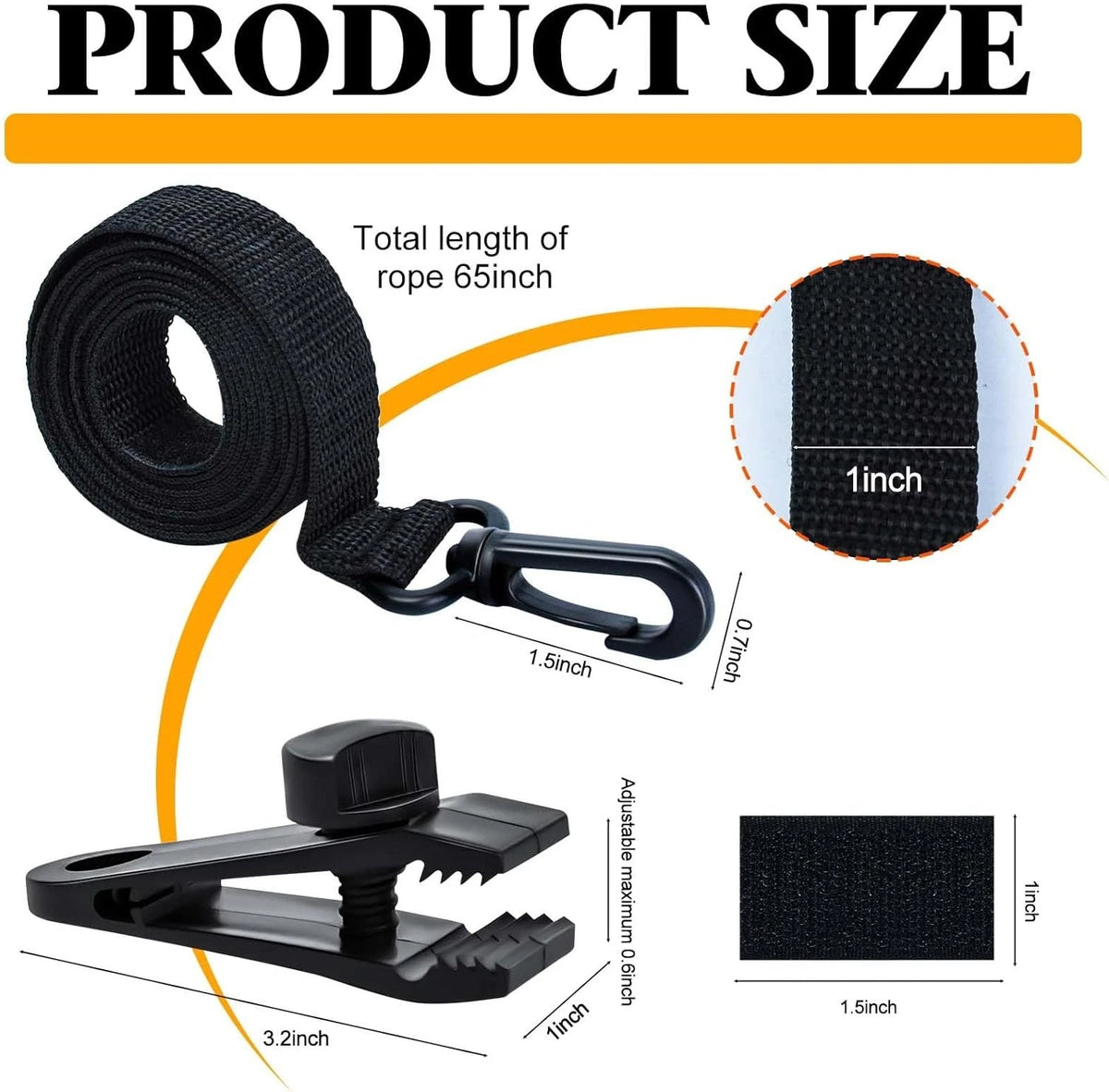 30Pcs Upgraded Pool Solar Cover Reel Straps 30 PCS, black