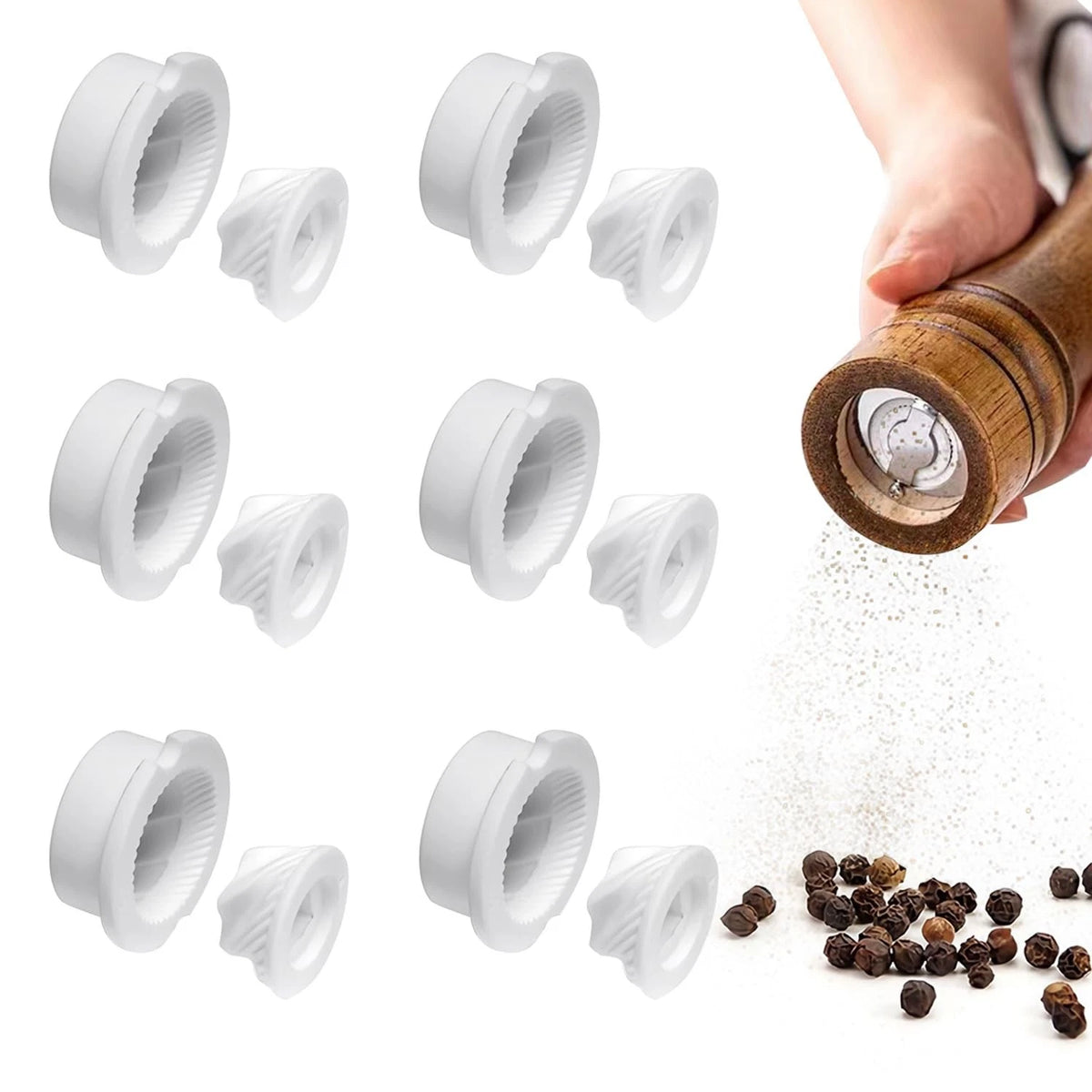 ROLMZJX Pepper Mill Replacement Parts,Salt And 29*29*11mm, White
