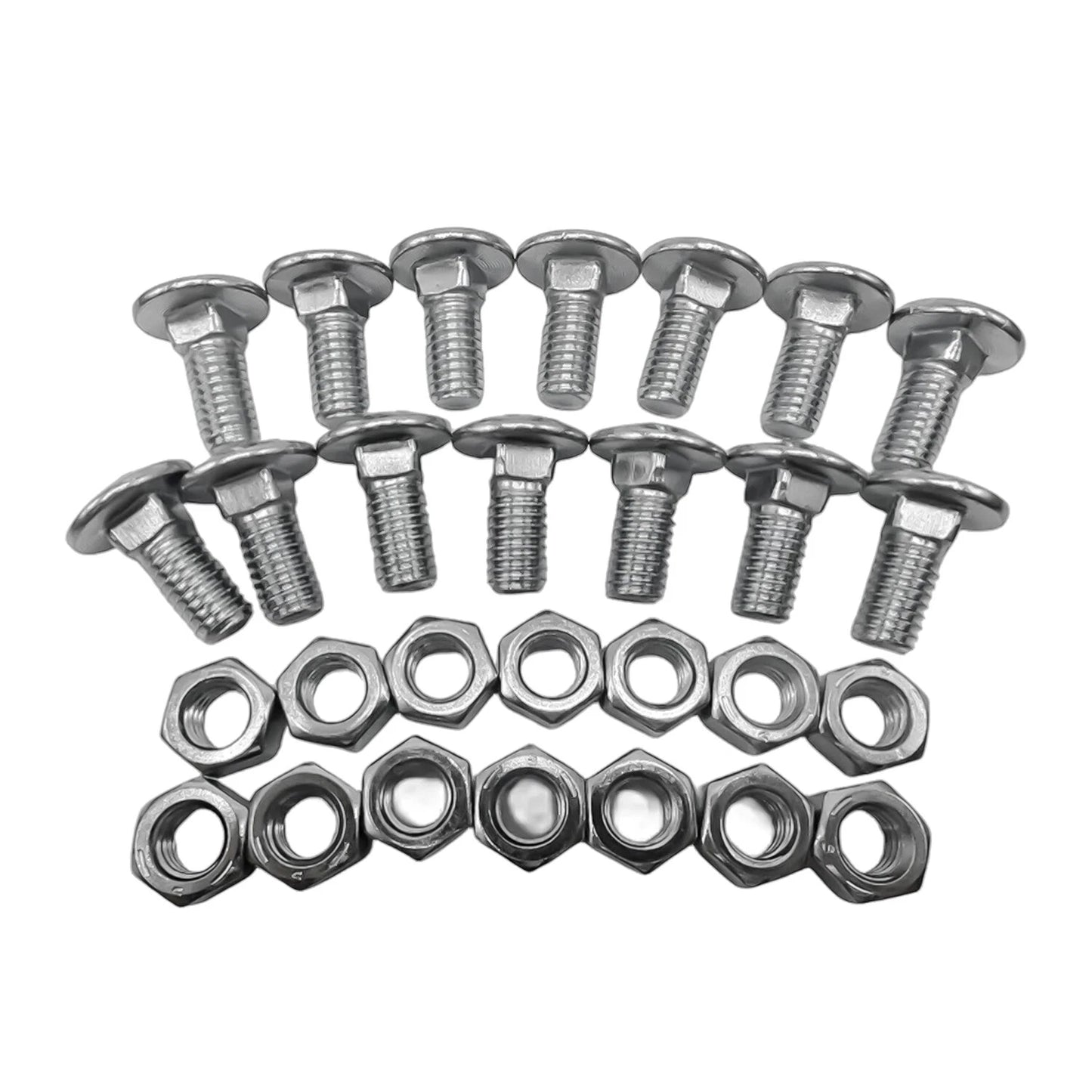28pc Bumper Bolts Kit Metal Cap Front+Rear For Chevelle Nova Lemans Cutlass