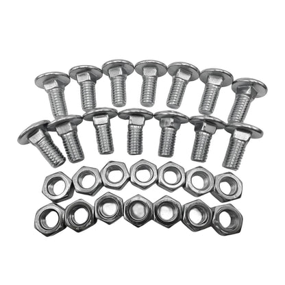 28pc Bumper Bolts Kit Metal Cap Front+Rear For Chevelle Nova Lemans Cutlass