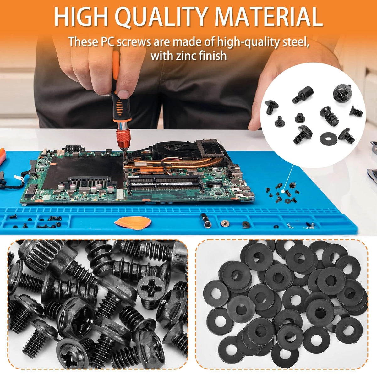 400Pcs Premium Computer Screws Kit for PC, Includes Motherboard M3, M5