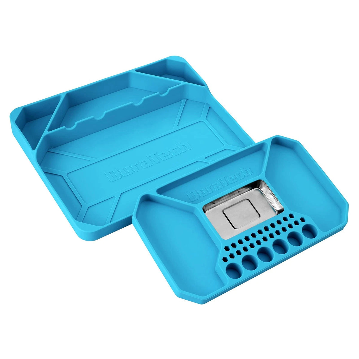 DURATECH 2-Piece Silicone Tool Tray, Premium Non-Slip Flexible Large, Blue