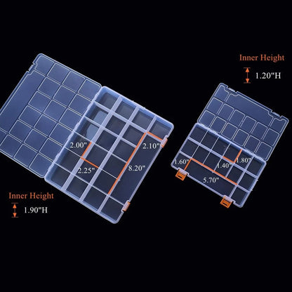 BangQiao 3 Pack Mixed Size Clear Plastic Storage Box Size, clear
