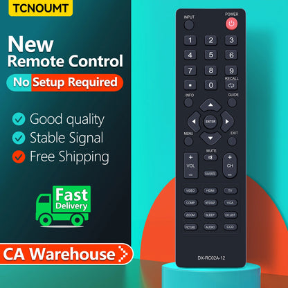 DX-RC02A-12 For Dynex TV Remote Control DX-24L230A12 DX-32L230A12 DX-L32-10A
