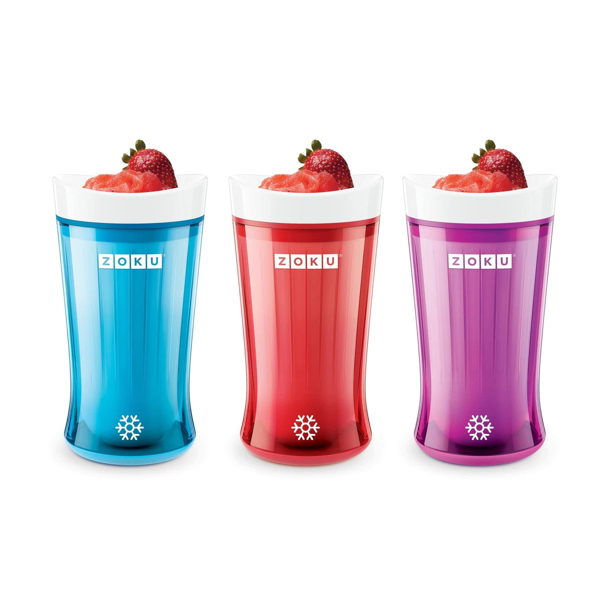 Zoku Jumbo Slushie Cup With Spoon Freezer Core Single-Serve Cup, Red