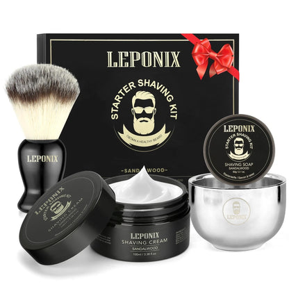 Mens Shaving Kit, The Ultimate Secret Santa Gift 1 Ounce (Pack of 4), Black