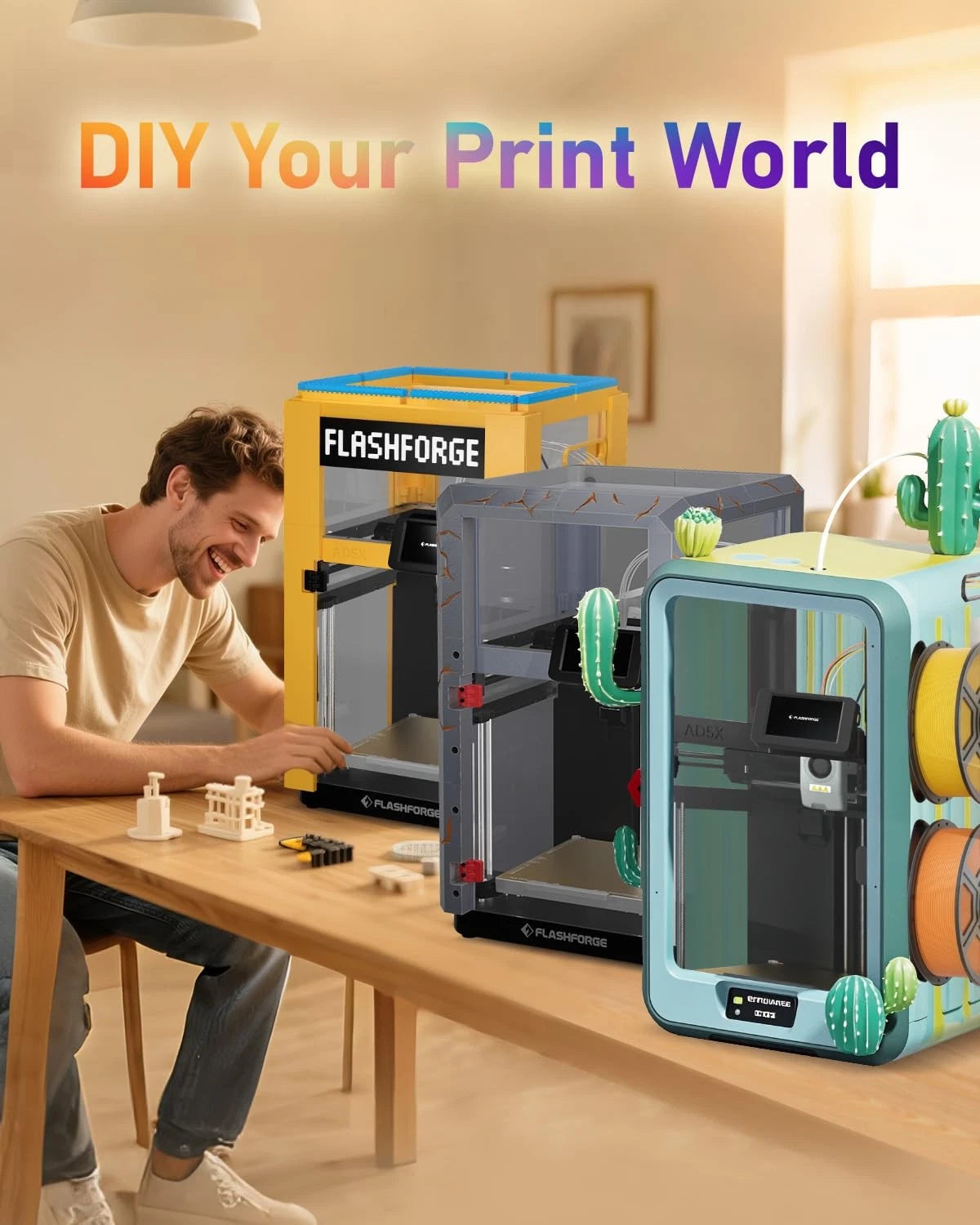 FLASHFORGE AD5X Enclosure Kit, DIY Colors & Style, Optimized Design, blue