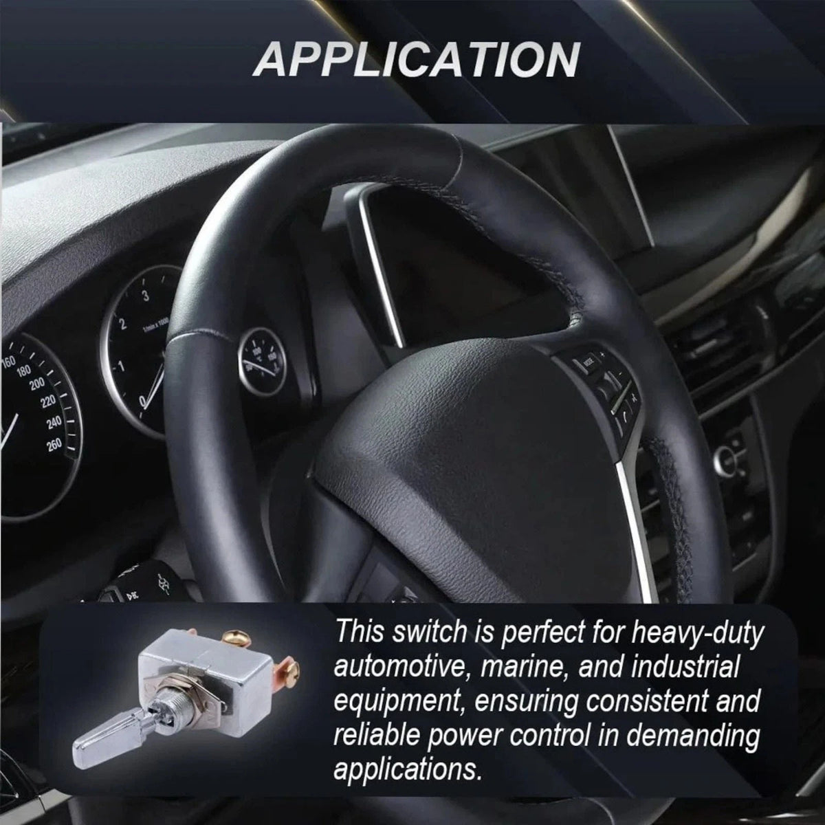 50A 12V DC Toggle Switch 3 Position ON-OFF-ON Pre-Wired for Vehicle Installation