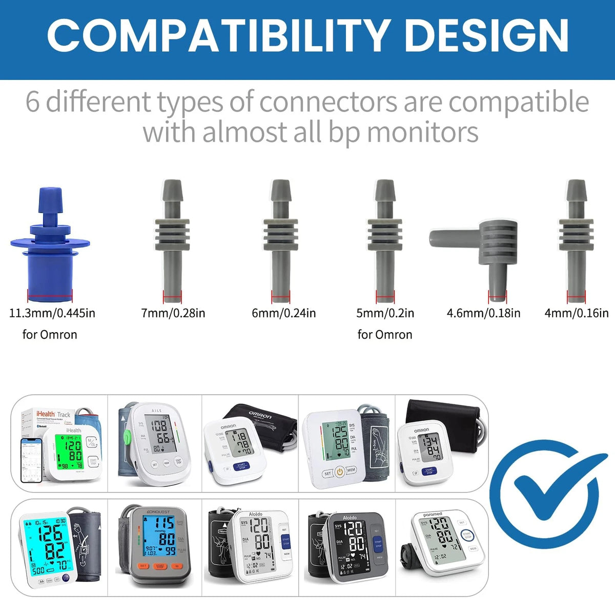 Replacement Blood Pressure Cuff Connectors Adapter, 6 Different Types of...