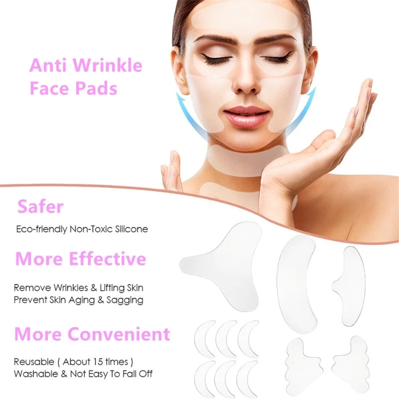 11Pack Silicone Anti-Wrinkle Face/Chest Pad Gift For Woman/All Type Skins