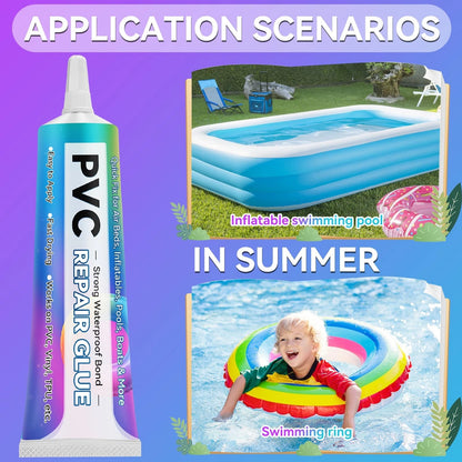 Kallteren Air Mattress Patch Kit, Waterproof Pool Repair Kit for Clear